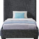 Penny Linen Textured Fabric Upholstered Twin Bed