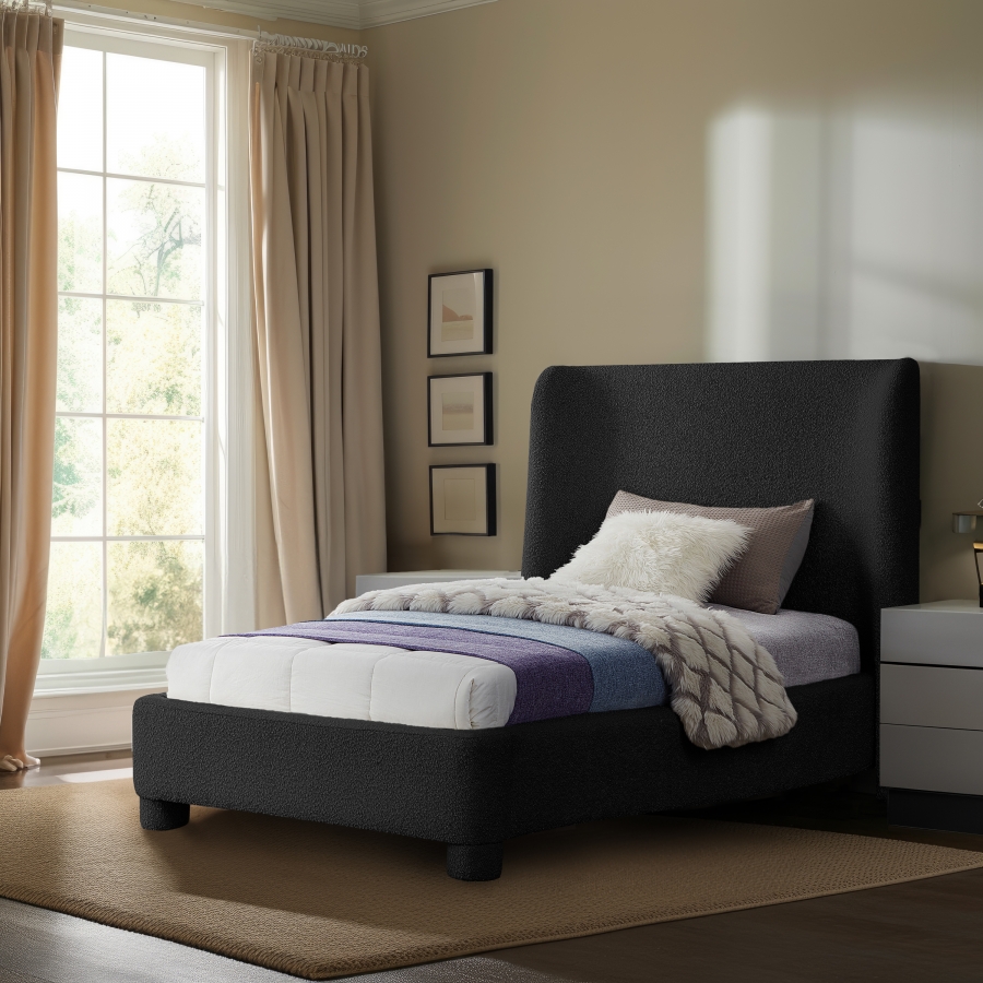 Penny Boucle Fabric Upholstered Twin Bed
