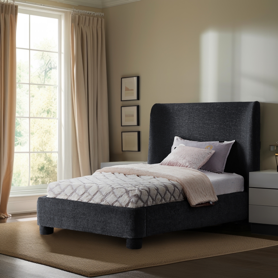 Penny Chenille Fabric Upholstered Twin Bed