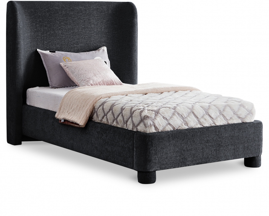 Penny Chenille Fabric Upholstered Twin Bed