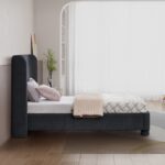 Penny Chenille Fabric Upholstered Twin Bed