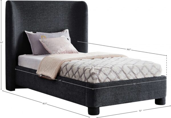 Penny Chenille Fabric Upholstered Twin Bed