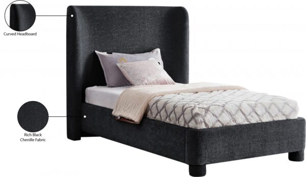 Penny Chenille Fabric Upholstered Twin Bed