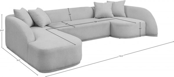 Rita 122.5" Fabric Upholstered Sectional