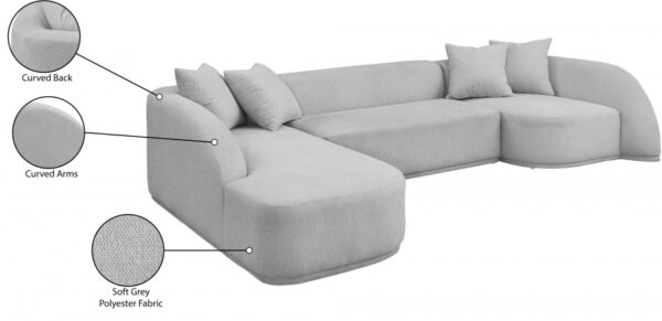 Rita 122.5" Fabric Upholstered Sectional