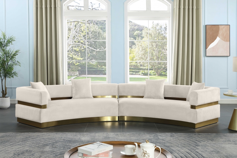 Belsa 148" Velvet Upholstered Sectional