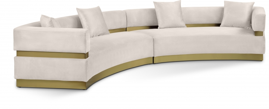 Belsa 148" Velvet Upholstered Sectional