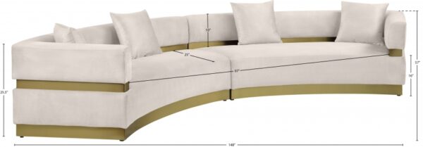 Belsa 148" Velvet Upholstered Sectional