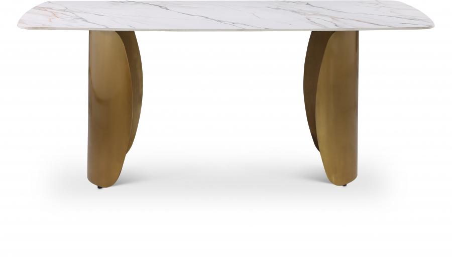 Niya 71" Sintered Stone Top And Steel Base Dining Table