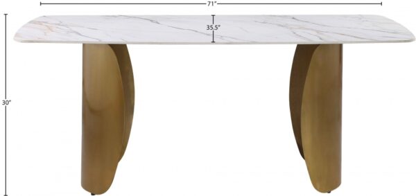 Niya 71" Sintered Stone Top And Steel Base Dining Table