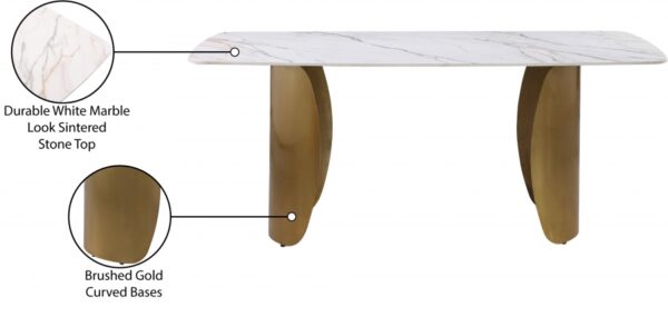 Niya 71" Sintered Stone Top And Steel Base Dining Table