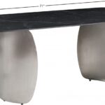Niya 71" Sintered Stone Top And Steel Base Dining Table