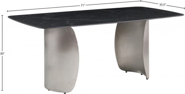 Niya 71" Sintered Stone Top And Steel Base Dining Table