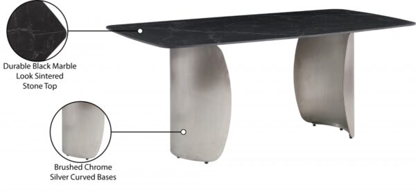 Niya 71" Sintered Stone Top And Steel Base Dining Table