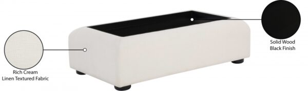 Diana Linen Textured Fabric And Wood Coffee Table
