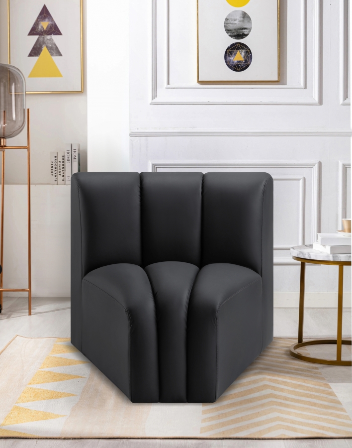 Arc Vegan Leather Upholstered Curved Corner Modular Chair