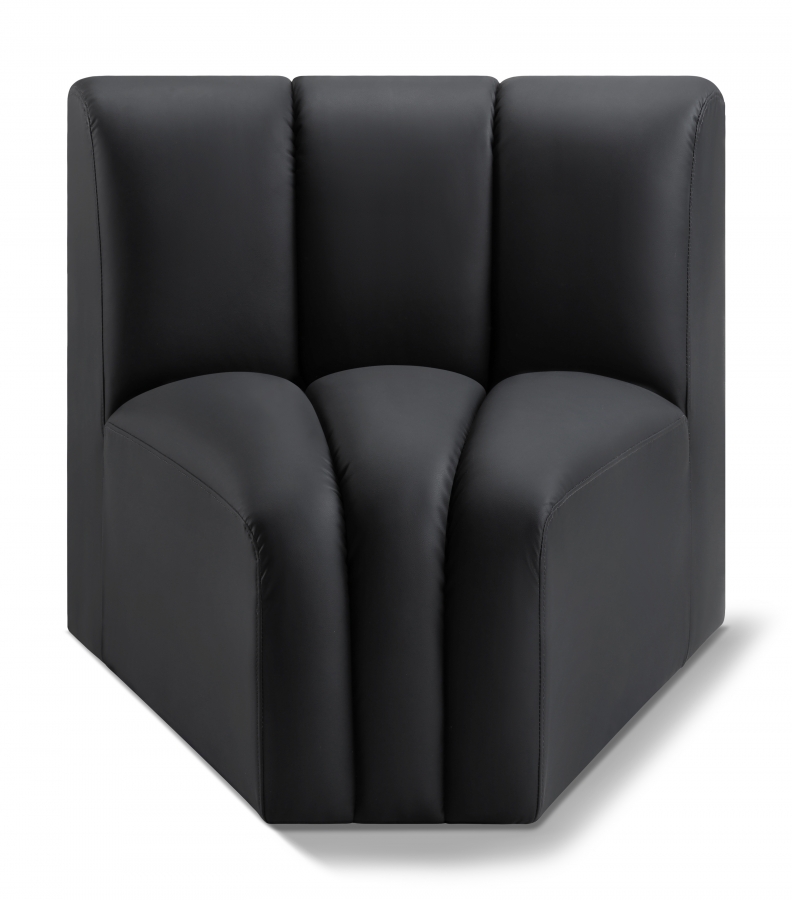 Arc Vegan Leather Upholstered Curved Corner Modular Chair