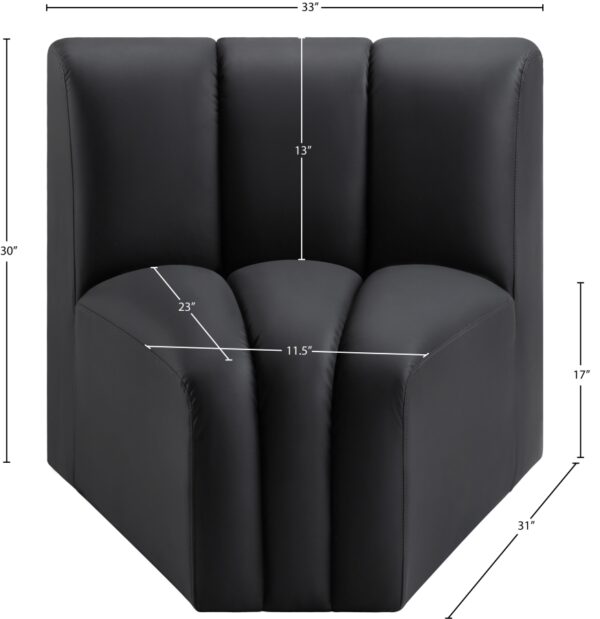 Arc Vegan Leather Upholstered Curved Corner Modular Chair
