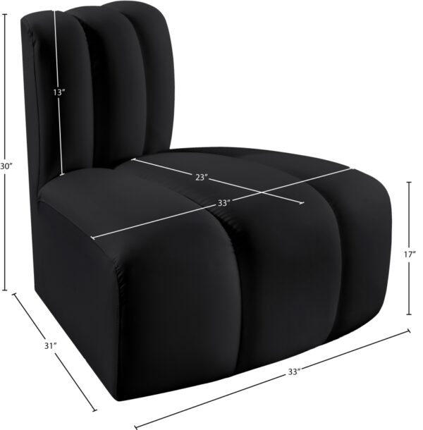 Arc Vegan Leather Upholstered Reverse Modular Corner Chair