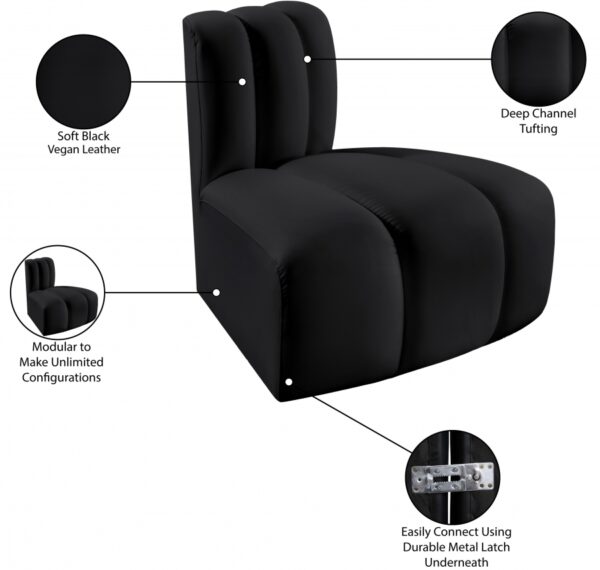 Arc Vegan Leather Upholstered Reverse Modular Corner Chair