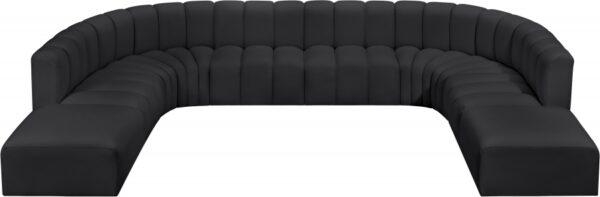 Arc 161" Vegan Leather Upholstered 10pc. Modular Sectional