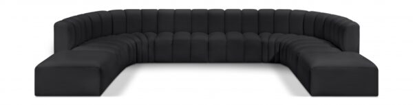 Arc 161" Vegan Leather Upholstered 10pc. Modular Sectional