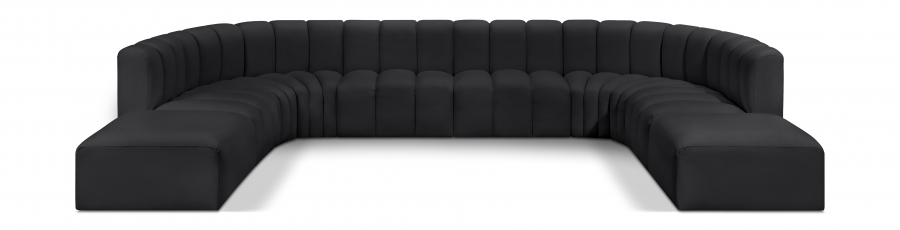 Arc 161" Vegan Leather Upholstered 10pc. Modular Sectional