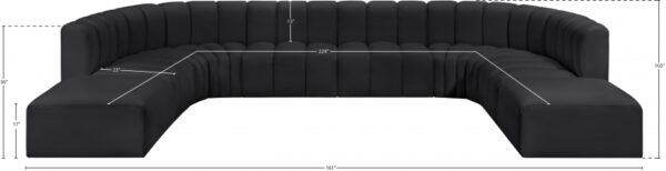 Arc 161" Vegan Leather Upholstered 10pc. Modular Sectional
