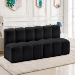 Arc 60" Vegan Leather Upholstered 2pc. Modular Sectional