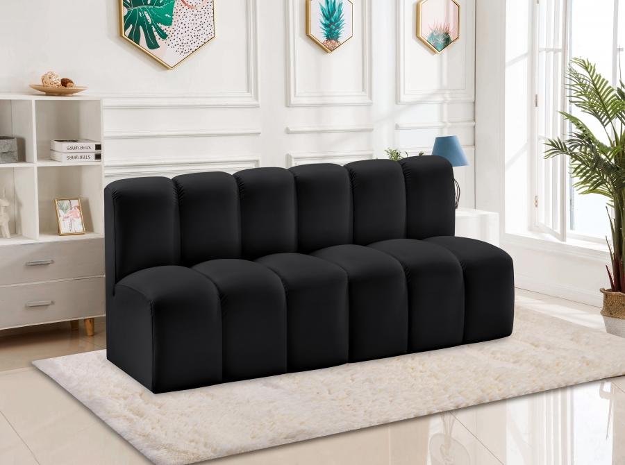Arc 60" Vegan Leather Upholstered 2pc. Modular Sectional
