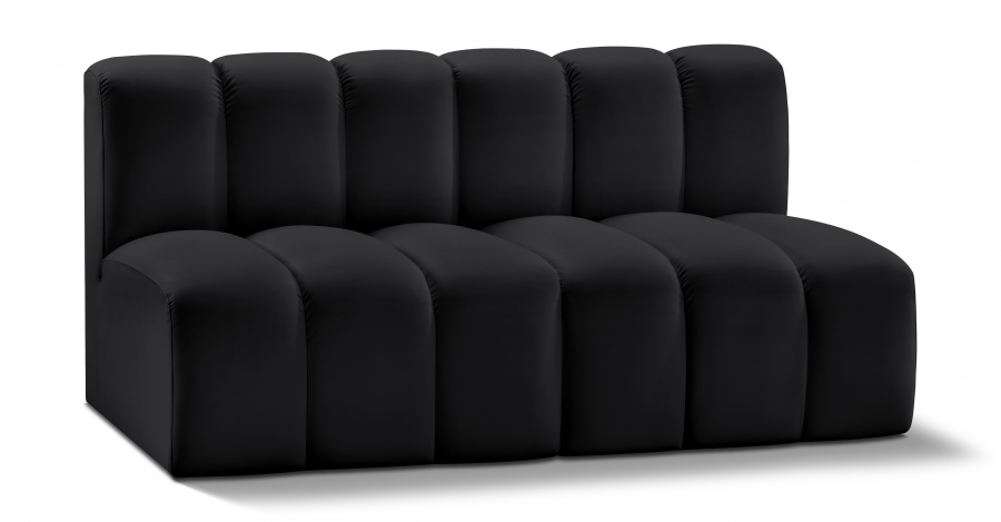 Arc 60" Vegan Leather Upholstered 2pc. Modular Sectional