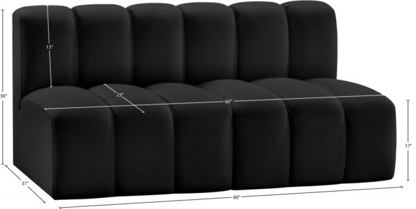 Arc 60" Vegan Leather Upholstered 2pc. Modular Sectional