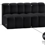 Arc 60" Vegan Leather Upholstered 2pc. Modular Sectional