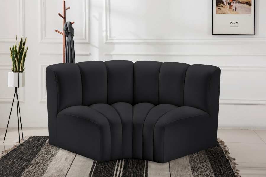 Arc 60" Vegan Leather Upholstered 2pc. Modular Sectional