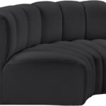 Arc 60" Vegan Leather Upholstered 2pc. Modular Sectional