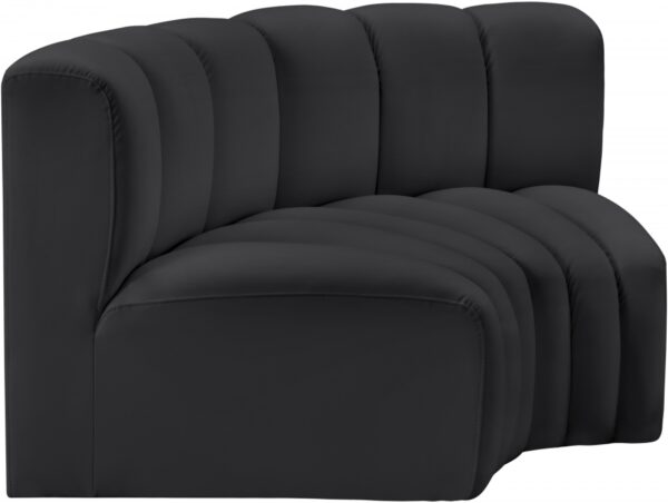 Arc 60" Vegan Leather Upholstered 2pc. Modular Sectional
