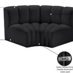 Arc 60" Vegan Leather Upholstered 2pc. Modular Sectional