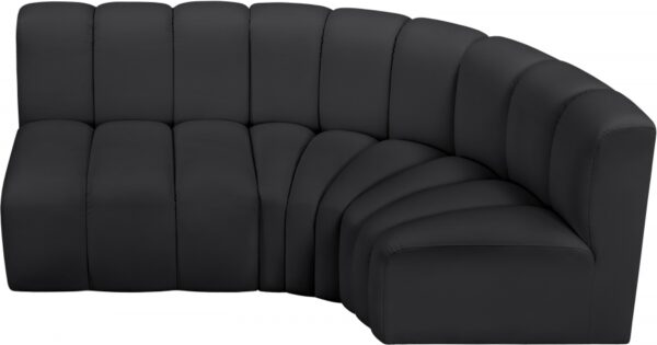 Arc 84" Vegan Leather Upholstered 3pc. Modular Sectional