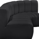 Arc 84" Vegan Leather Upholstered 3pc. Modular Sectional