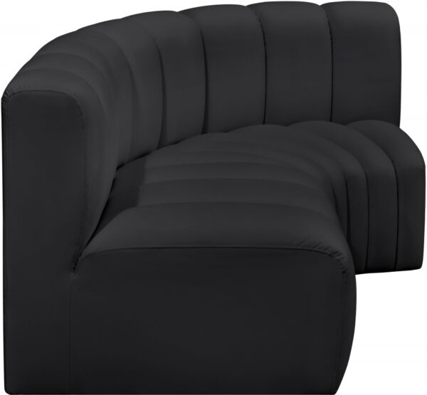 Arc 84" Vegan Leather Upholstered 3pc. Modular Sectional