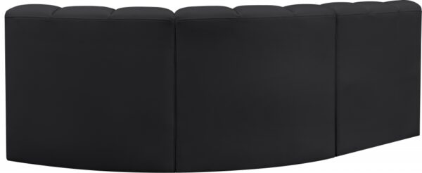 Arc 84" Vegan Leather Upholstered 3pc. Modular Sectional