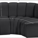 Arc 84" Vegan Leather Upholstered 3pc. Modular Sectional