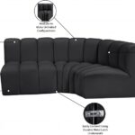 Arc 84" Vegan Leather Upholstered 3pc. Modular Sectional