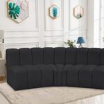 Arc 86" Vegan Leather Upholstered 3pc. Modular Sectional