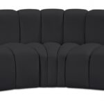 Arc 86" Vegan Leather Upholstered 3pc. Modular Sectional