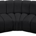 Arc 86" Vegan Leather Upholstered 3pc. Modular Sectional