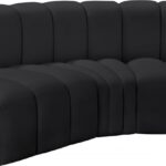 Arc 86" Vegan Leather Upholstered 3pc. Modular Sectional
