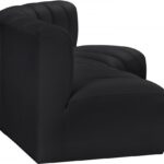Arc 86" Vegan Leather Upholstered 3pc. Modular Sectional