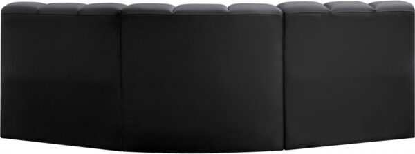 Arc 86" Vegan Leather Upholstered 3pc. Modular Sectional
