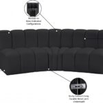 Arc 86" Vegan Leather Upholstered 3pc. Modular Sectional